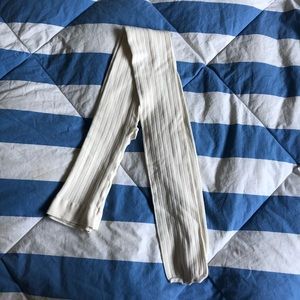 White Ribbed Tights